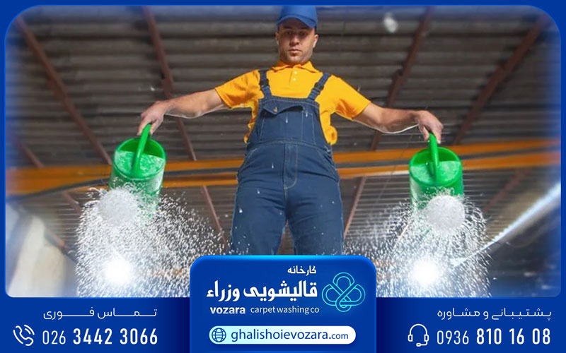 قالیشویی وزرا در میدان کرج